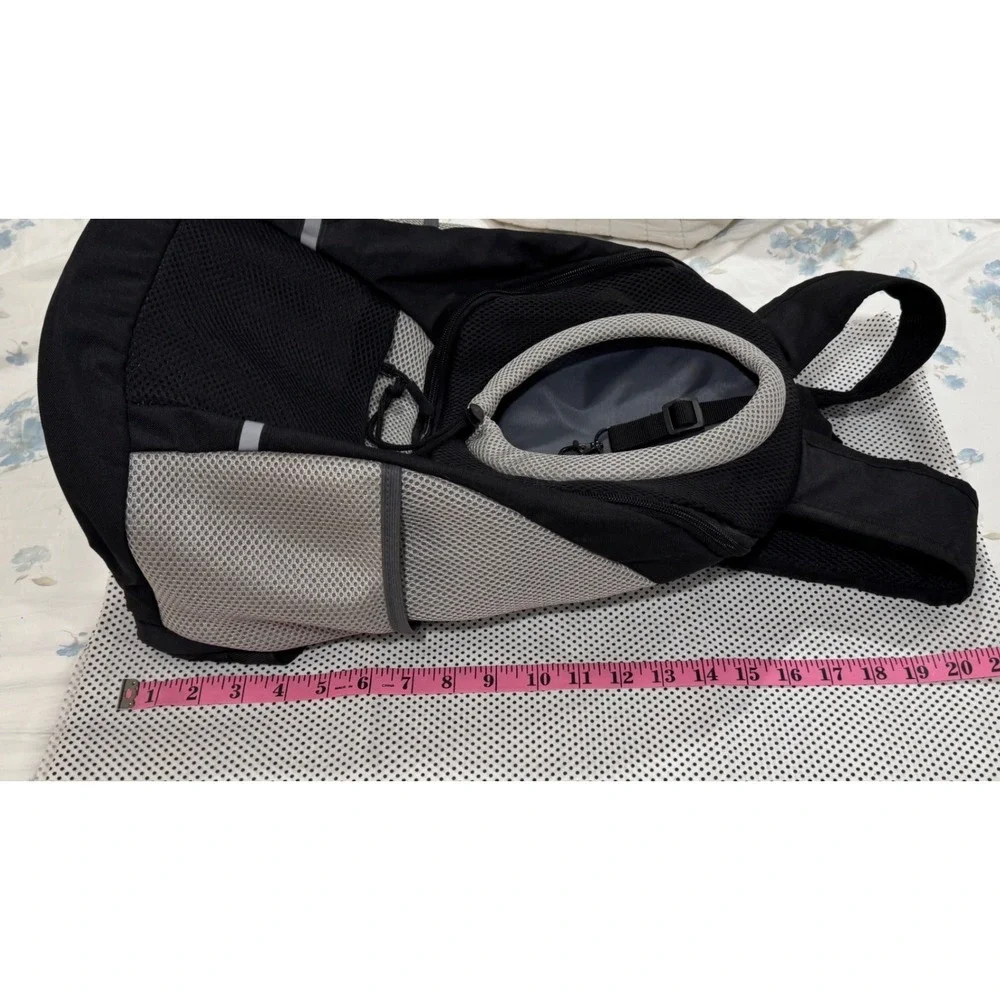 Pet Carrier Backpack Small Dog Cat Travel Bag Breathable Mesh Black Gray
